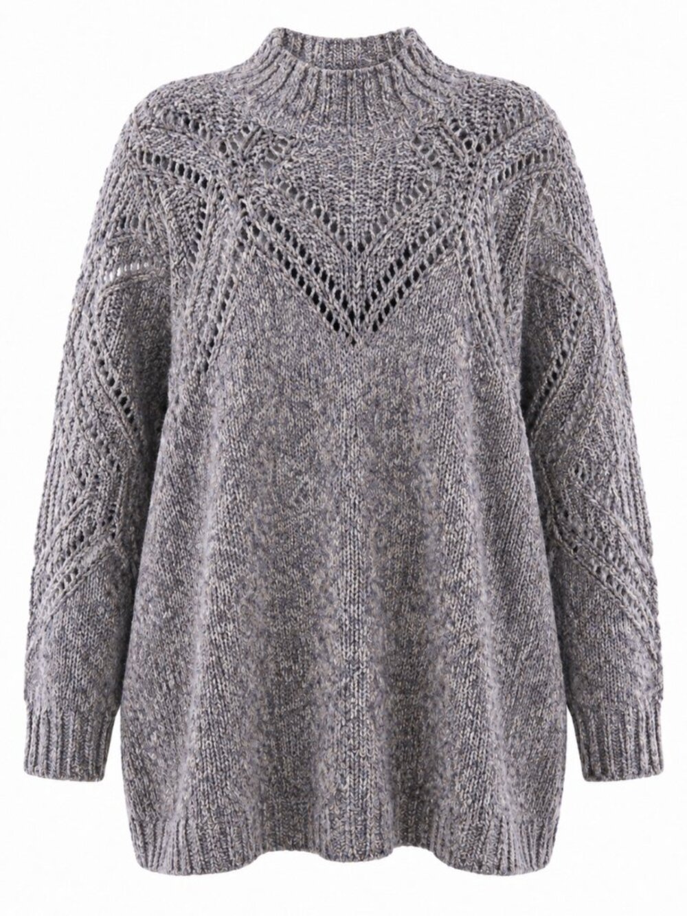 Torrid Lavender Marled Openwork Mock Neck Sweater Women’s 3X